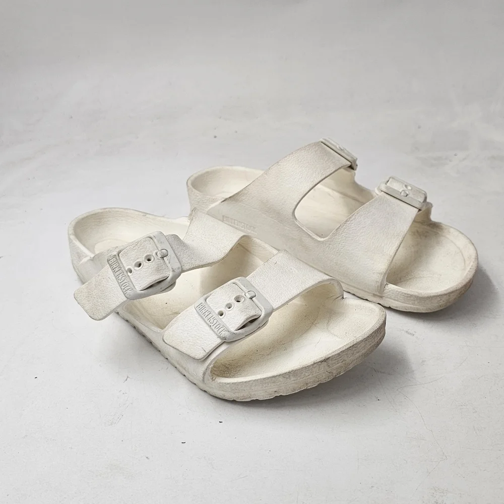 Birkenstock Arizona Essentials EVA White Kids US 3–3.5 Slide Sandals Lightweight
